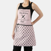 Tablier Cute Chic Girl Blush Pink et Black Polka Dot (Insitu)