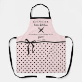 Tablier Cute Chic Girl Blush Pink et Black Polka Dot (Recto)