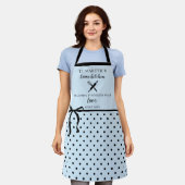 Tablier Cute Chic Girl Light Bleu et Noir Polka Point (Porté)