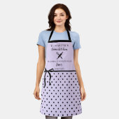 Tablier Cute Chic Girl Light Lilac et Black Polka Dot (Porté)