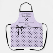 Tablier Cute Chic Girl Light Lilac et Black Polka Dot (Recto)
