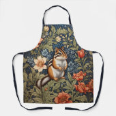 Tablier Cute Chipmunk William Morris Inspiré Floral (Recto)
