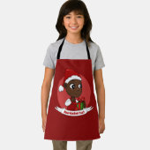 Tablier Cute Christmas baby with a present and Santa's hat (Insitu)