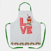 Tablier Cute Christmas Café Gingerbread Apron d'amour (Recto)