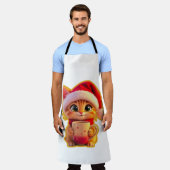 Tablier **Cute Christmas Cat with Santa Hat – Funny Holida (Porté)