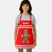 Tablier Cute Christmas Gingerbread Red En vichy Ajouter un (Insitu)