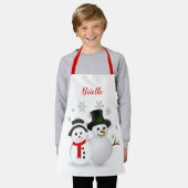 Tablier Cute Christmas Snowman Personnalisé (Porté)