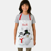 Tablier Cute Christmas Snowman Personnalisé (Insitu)