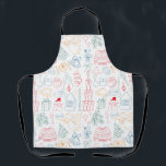 Tablier Cute Colorful Christmas Hand Drawn Doodle Pattern<br><div class="desc">Cook, bake, and celebrate in festive style! This Cute Colorful Christmas Hand Drawn Doodle Pattern Apron brings holiday cheer straight to the kitchen. Covered in playful, hand-drawn Christmas doodles — from Christmas sweaters, feast, cocktails, gifts and ornaments to stars, mistletoe and tree — this bright and whimsical pattern adds a...</div>