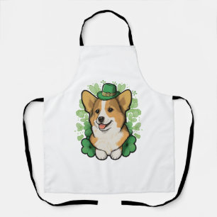 Tablier Cute Corgi Lover Shamrock Jour de la Saint Patrick