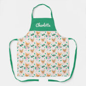 Tablier Cute Corgi Parc Floral (Recto)