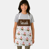 Tablier Cute Cupcake Frotles Chocolat Whisky Rose Enfants (Insitu)