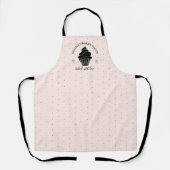 Tablier Cute Cupcake Rose Noir Personnalisé Cuisiné Avec A (Recto)