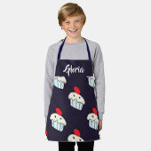 Tablier Cute cupcakes sur le bleu (Porté)