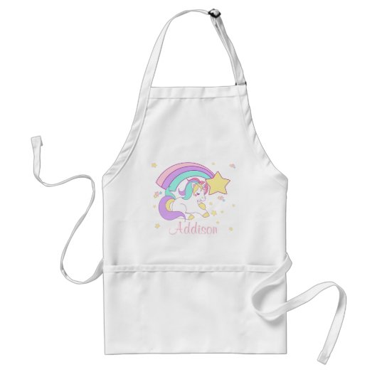 Tablier Cute Custom Personalized Magical Rainbow Unicorn (Devant)