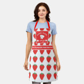 Tablier Cute Cute tendance Blanc & Rouge Fraise Baking (Porté)