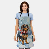 Tablier Cute Dachshund Puppy Cozy Winter Scarf Art (Porté)