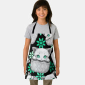 Tablier Cute de chat et pointe joueuse à partir d'une poch (Insitu)