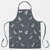 Tablier Cute Dino Patern Bluish Grey Apron (Recto)