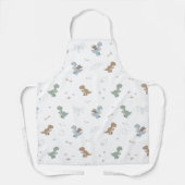 Tablier Cute Dino Patern White Apron (Recto)