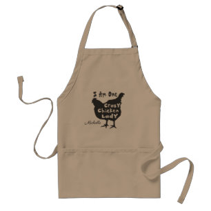 Tablier Cute Drôle Fou Ferme Poulet Dame