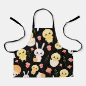Tablier Cute Easter Chicks & Bunnies Seamless Pattern  (Recto)