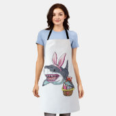 Tablier Cute Easter Shark Bunny Ears Basket Eggs Happy Eas (Porté)
