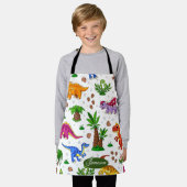 Tablier Cute Enfants Chef Coloré Cuisine Dinosaure (Porté)