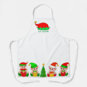 Tablier Cute Escouade des elfes de Noël & Arbre de Noël (Recto)