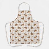 Tablier Cute Farmhouse Hare And Carrots Pattern Beige (Recto)