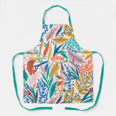 Tablier Cute feuille botanique Printemps Texte personnalis (Recto)