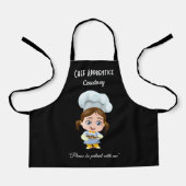 Tablier Cute fille Chef Apprentice Noir (Recto)
