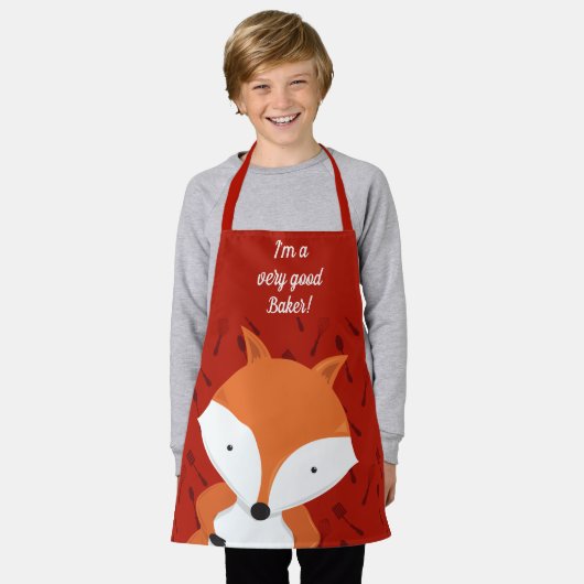 Tablier Cute Fox Baker (Porté)