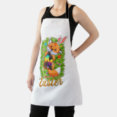 Tablier Cute Fox Bunny Ears Happy Easter Fox with Easter E (Insitu)