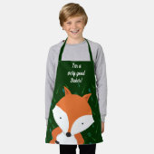 Tablier Cute Fox Green Baker Apron (Porté)