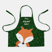 Tablier Cute Fox Green Baker Apron (Recto)