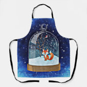 Tablier Cute fox inside a snow globe (Recto)
