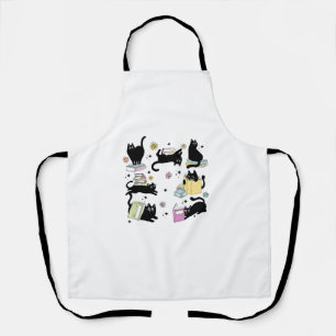 Tablier Cute Ghost Black Cat Lecture Livres Éffrayant Hall