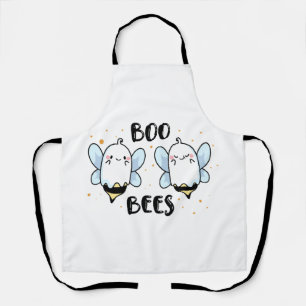 Tablier Cute Ghost Boo Bees - Halloween drôle sur fond bla
