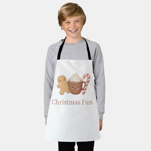 Tablier Cute Gingerbread & Hot Cocoa Kids' Christmas Fun P (Porté)