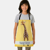 Tablier Cute Giraffe Safari Animal Jungle Nom Jaune (Insitu)