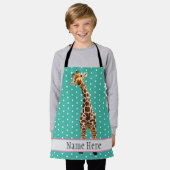 Tablier Cute Giraffe Safari Animal Jungle Nom Motif (Porté)