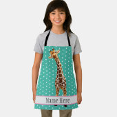 Tablier Cute Giraffe Safari Animal Jungle Nom Motif (Insitu)