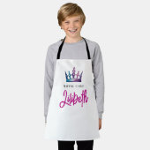 Tablier Cute Girl Princess Crown Chef royal Script moderne (Porté)