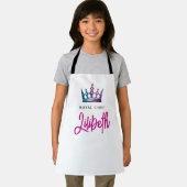 Tablier Cute Girl Princess Crown Chef royal Script moderne (Insitu)
