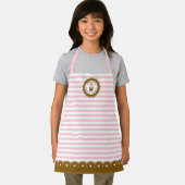 Tablier Cute Girl Rose rayé Cupcake Baking (Insitu)