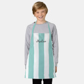 Tablier Cute Girl Turquoise Blancs Blancs Enfants Personna (Porté)