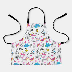 Tablier Cute Girly Unicorn Rainbow Fun Motif coloré