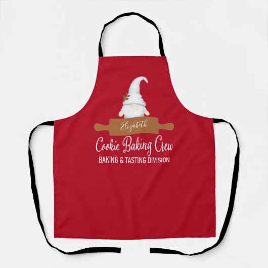 Tablier Cute Gnome Cookie Baking Crew Christmas Apron (Recto)