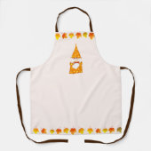 Tablier Cute Gnome et feuilles d'automne sur beige clair (Recto)